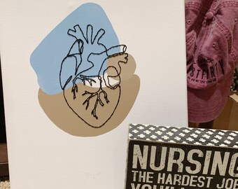 Live with Heart Embroidery Canvas