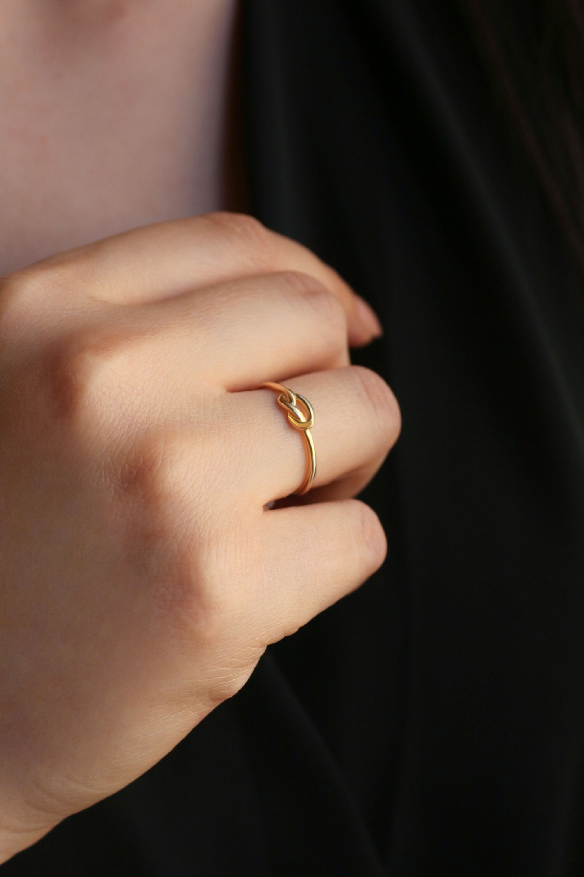 14k Solid Gold Knot Ring Promise Ring Love Knot Ring Etsy