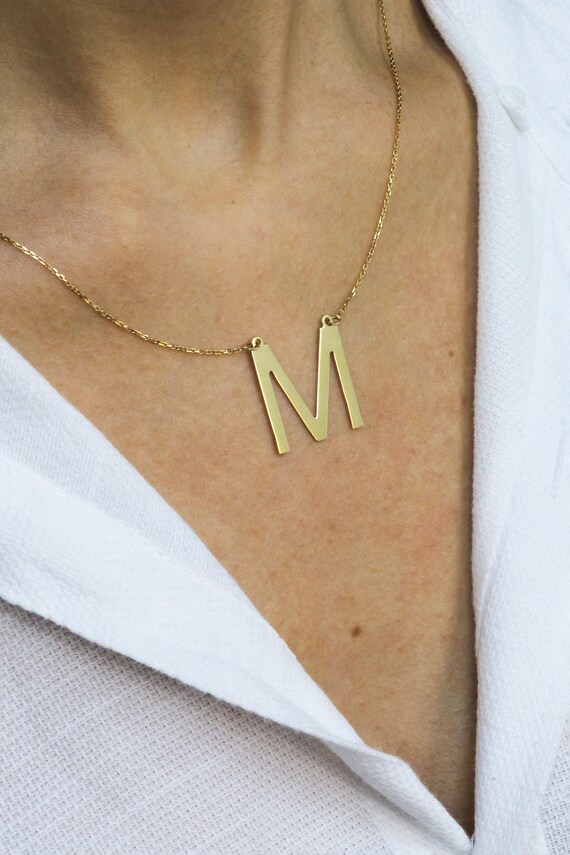 14K Gold Letter Necklace 14 K Gold 