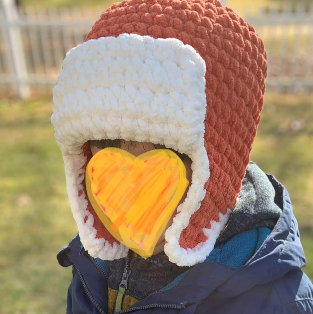 Crochet Pattern Cozy Warm Childs Trapper Hat Etsy