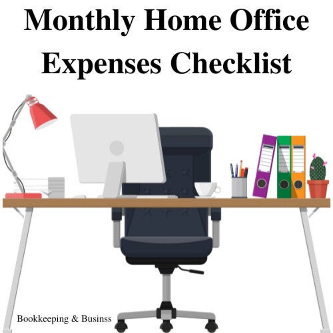 Monthly Home Office Expense Checklist Etsy