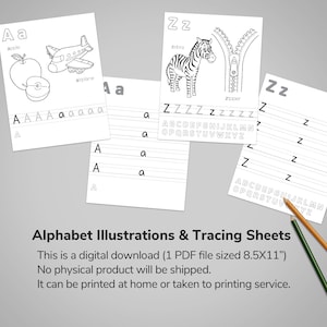 Alphabet Coloring & Tracing Sheet From A to Z (52 Pages) for Pre-school ...