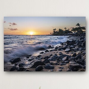 Kauai Sunset Picture Photograph, Poipu, Waves, Photo Print, Metal Aluminum Print, Fine Art Canvas Print, Wall Decor