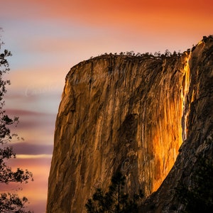 Yosemite Horsetail Falls Picture, Firefall, El Capitan, Photo Print, Metal Aluminum Print, Fine Art Canvas Wrap, Sunset, Wall Decor