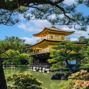Kinkakuji Temple, Golden Pavillion, Kyoto, Japan, Picture Photograph, Photo Print, Metal Aluminum Print, Fine Art Canvas Print, Wall Decor