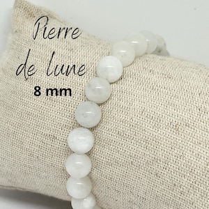 Moonstone bracelet, 8mm pearl, natural stones, lithotherapy jewel, wellness bracelet, semi precious moon stone, Christmas