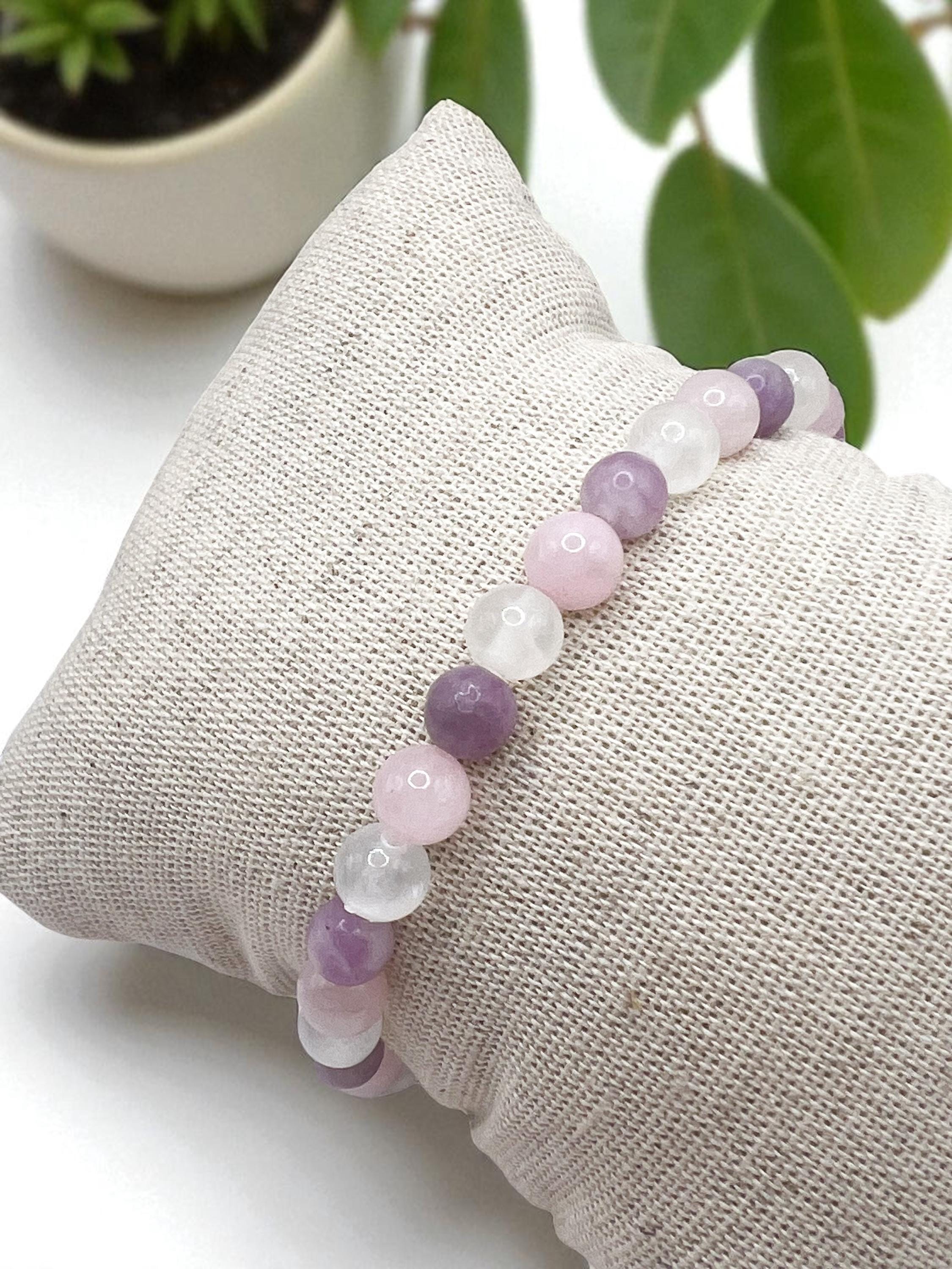 Fil De 39cm Avec Environ 65 Perles Lépidolite 6mm (violet/mauve) - Neuf, Homemade