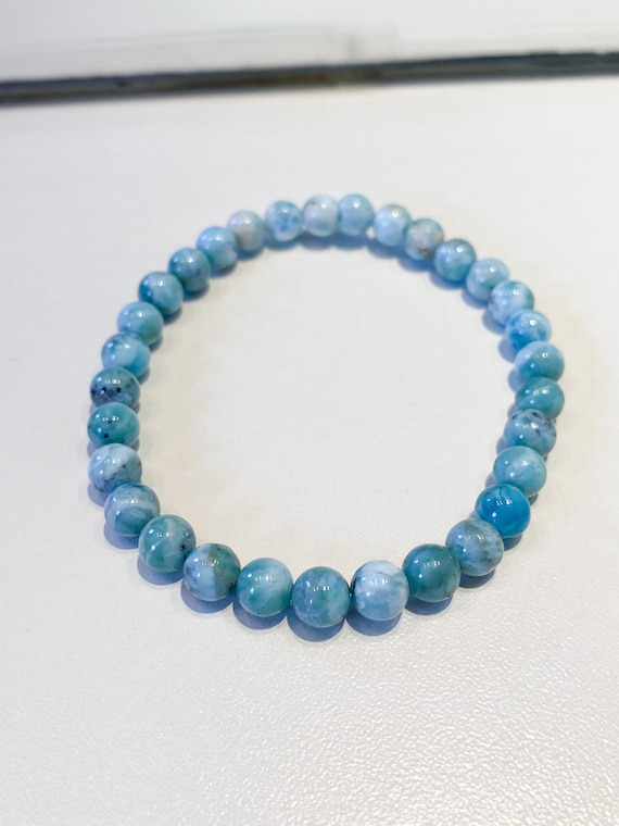 6mmラリマーブレスレット（女性用） – 心安らぐ青い石 | ウェルネス