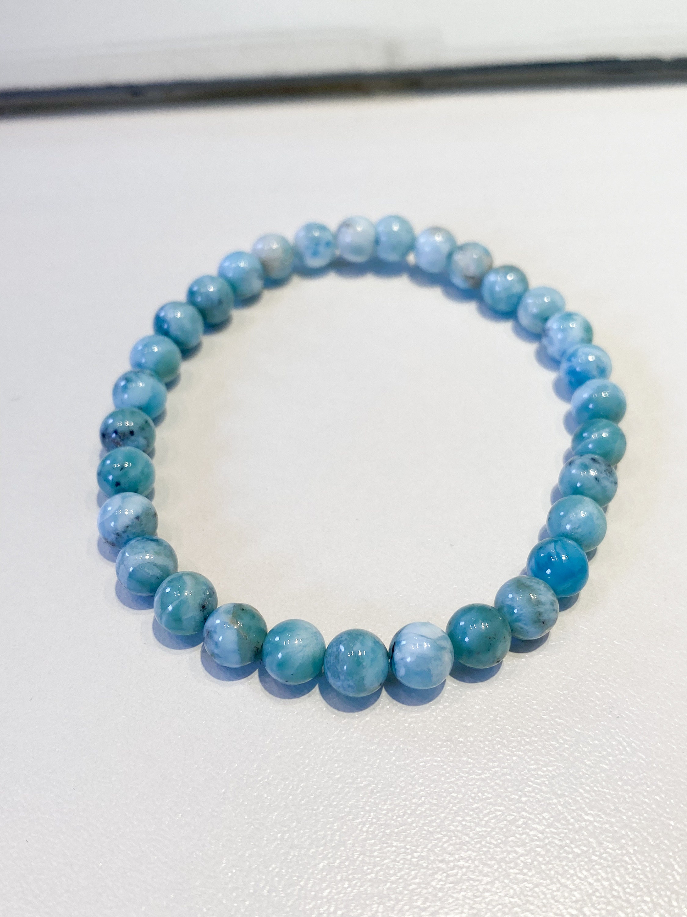 6mmラリマーブレスレット（女性用） – 心安らぐ青い石 | ウェルネス
