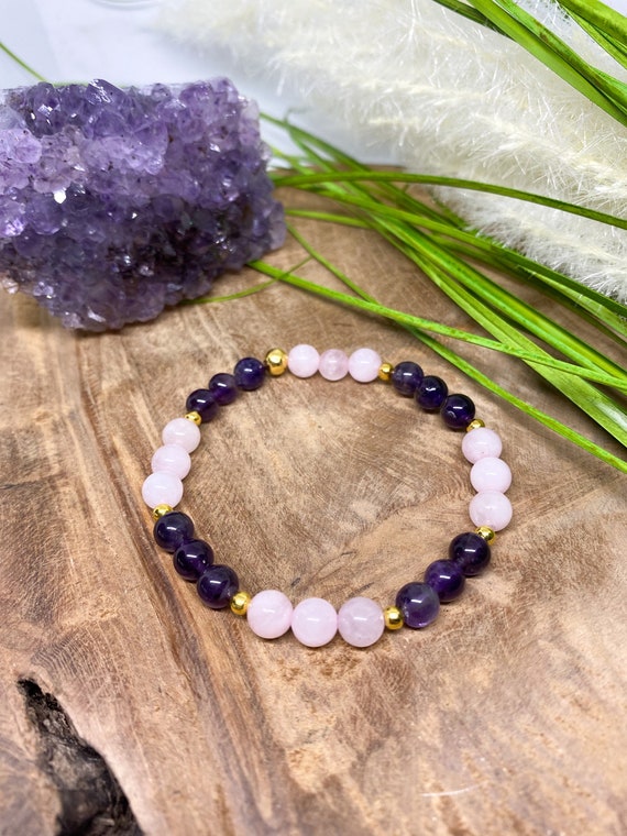 BRACCIALE GOLD AMAZZONITE E QUARZO ROSA | Ingrosso articoli etnici