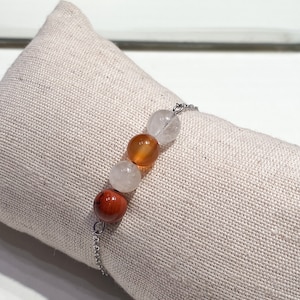Fertility bracelet, moonstone, carnelian, red jasper, rock crystal, IVF jewelry, PMA, fertility lithotherapy, 8mm pearl, in vitro