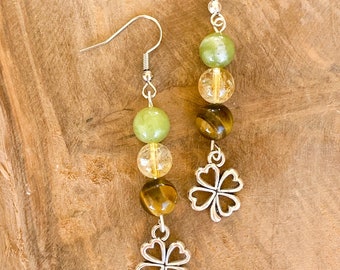 Boucles D'oreilles Créoles Femme En Acier Doré Avec Pierre Améthyste Violette - Modèle V5