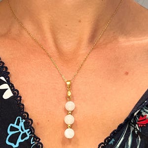 Aventurine necklace, Natural stones, lithotherapy jewelry, Stainless steel, Semi precious stone, Silver, Gift for women