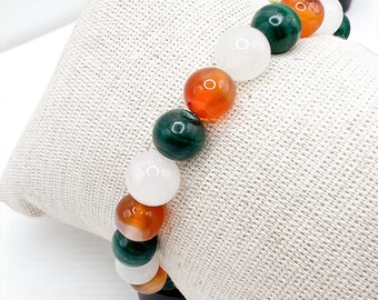 Women's Wellness Bracelet – Moonstone, Carnelian y Malachite, Relief for Painful Periods, Endometriosis & Hormonal Balance – Healing Crystal