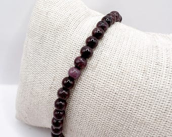 Natural Garnet Bracelet 6 mm – Natural Stone – Energy Jewelry