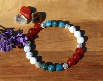 Bracciale in pietra naturale Angelite da 8 mm, bracciale con