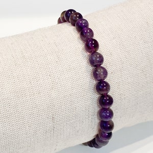 Amethyst natural stone bracelet, gold stainless steel jewelry, handmade and personalized, semi precious stone, birthday gift