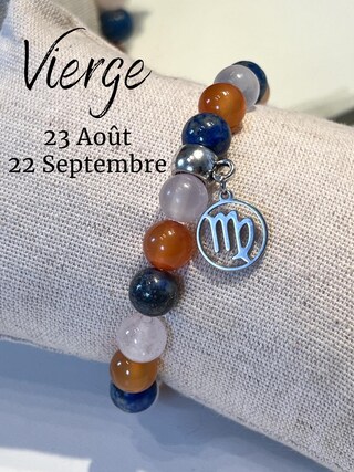Bracciale Zodiacale In Pietre Naturali: Onice E Ossidiana Per Uomo E Donna - Regolabile