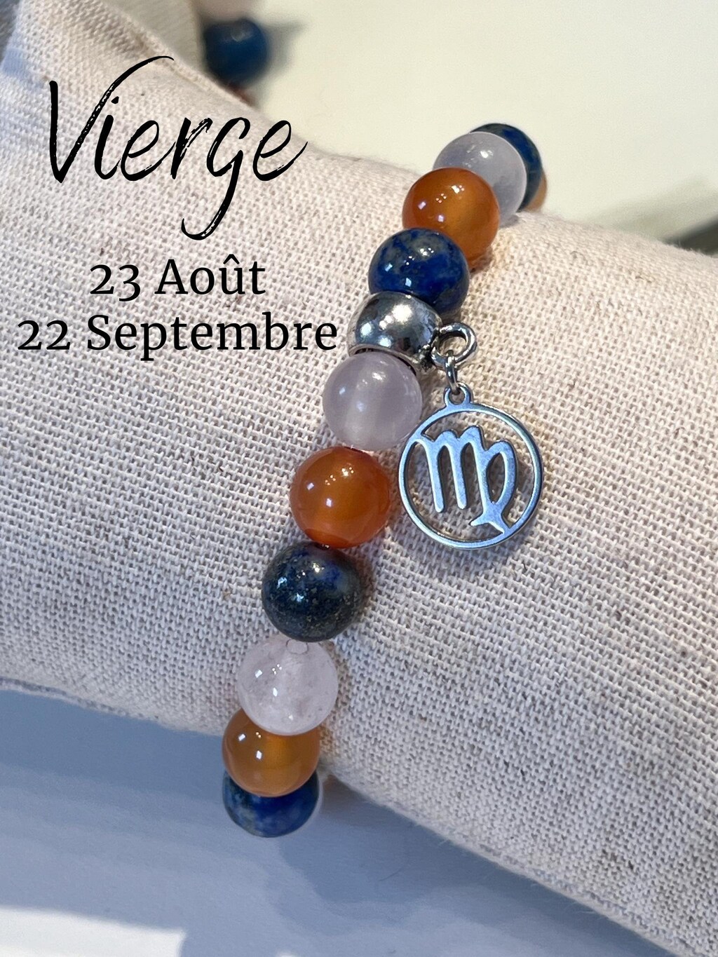 Bracciale Zodiacale In Pietre Naturali: Onice E Ossidiana Per Uomo E Donna - Regolabile