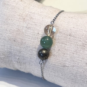 Natural stone bracelet - Pyrite - Citrine - Peridot - lithotherapy - Abundance - Prosperity - Wealth - Valentine&#39;s Day gift