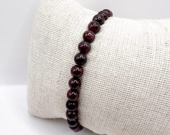 Natural Garnet Bracelet 6 mm – Natural Stone – Energy Jewelry