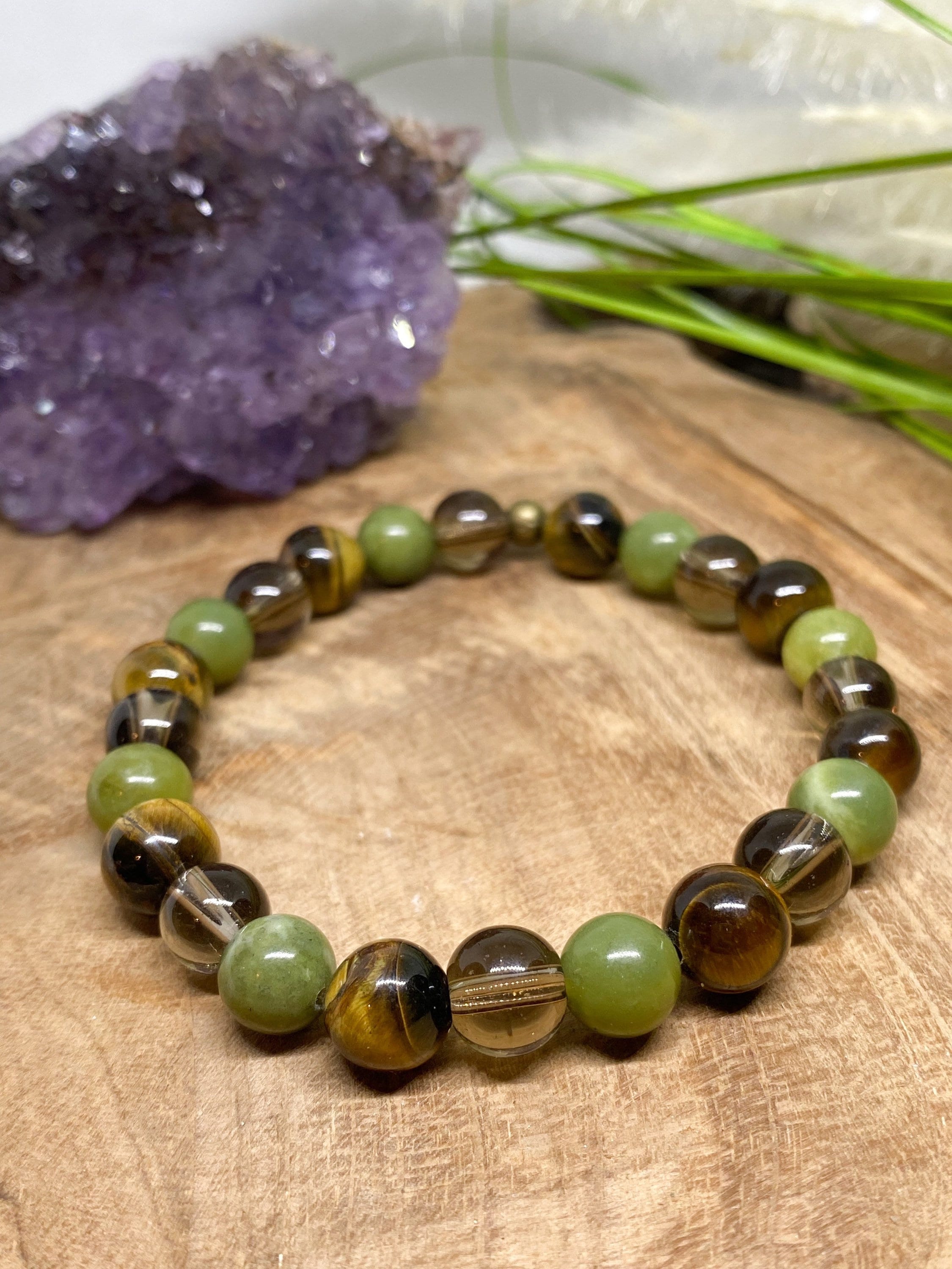 送税込【CRAFTD London】GREEN QUARTZ GEMSTONE BRACELET (2色) Green Quartz Gemstone Bracelet (Gold)