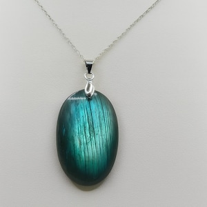 Natural Labradorite Necklace – Silver Stainless Steel Pendant • Spiritual Gift • Unique Healing Jewelry