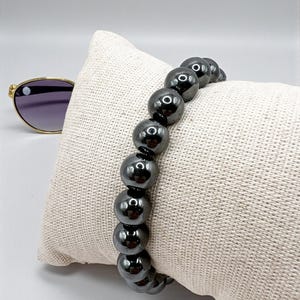 Hematite 8 mm – Powerful Protection Bracelet | Natural Stone Anti-Stress & Energy | Well-Being Christmas Gift Idea