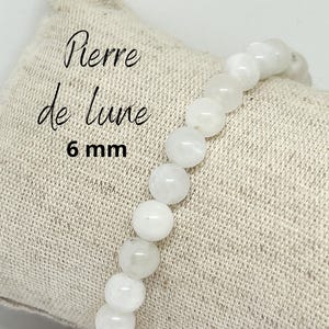 Moonstone bracelet, 6mm pearl, natural stones, lithotherapy jewel, wellness bracelet, semi precious moon stone, Christmas