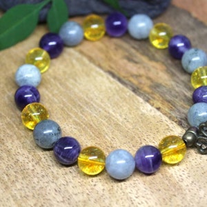 Armband - Natursteine - Labradorit - Amethyst - Citrin - Fülle-Armband - Lithotherapie-Schmuck - Muttertagsgeschenke