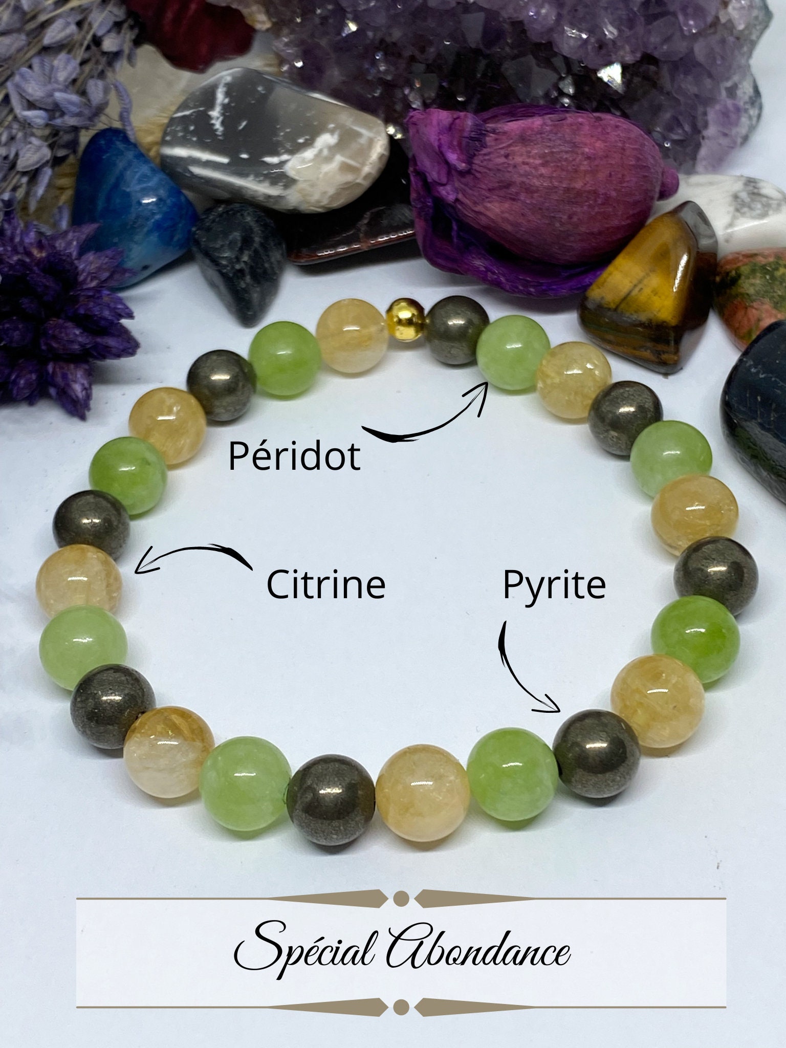 Natural Citrine Pyrite Green Aventurine Multicolored Crystal Stretch  Bracelet for Men & Women – Astro Crystal Mart