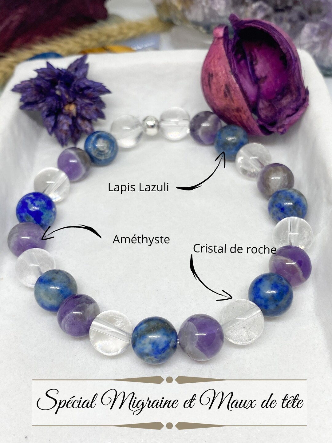 Bracelet Perles Naturelles Lapis Lazuli – Bien-être Et Lithothérapie (Budget Beauté)