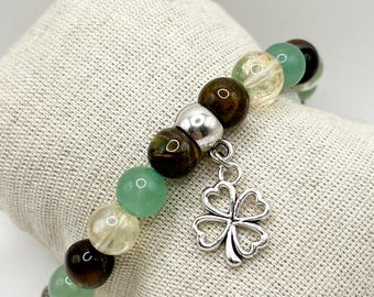 Glücksarmband, Glücksbringer-Armband, Fülle, Naturstein, 8mm Perlen, Glücksstein, Freundschaftsgeschenk, Heilsteine