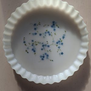 Plat à Tartes Rond Arcopal Blanc Décor Marguerites - Vintage