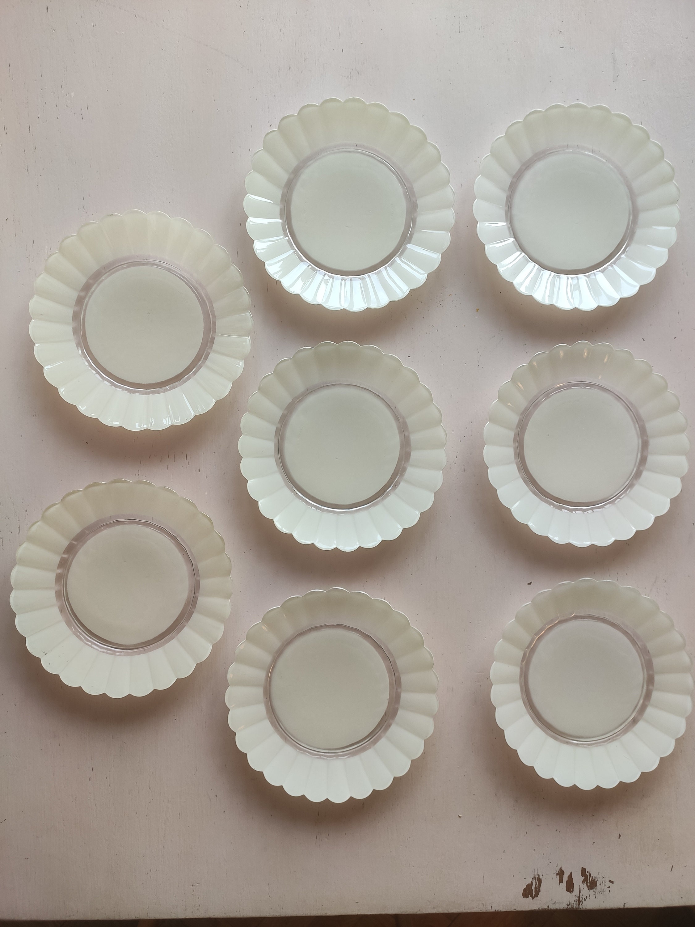 Lot De 6 Assiettes à Dessert Duralex – Vintage, Marguerite, Verre Transparent