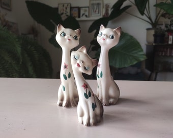 Chats en porcelaine 70's