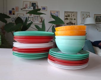 6 assiettes vintage style Duralex orange
