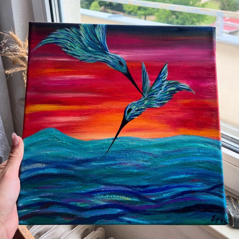 Hummingbird Ocean Flight in Bloom - Mini Made to Order - Etsy