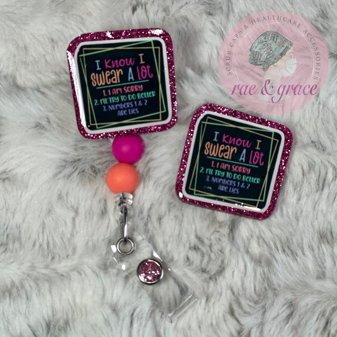 I Know I Swear Alot Badge Reel Etsy