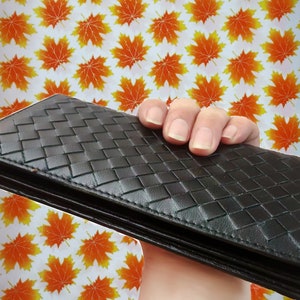 Sheepskin Wallet Couple Wallet Woven Wallet Handmade Wallet Girlfriend Classic Black Wallet Christmas Gift