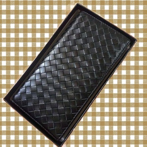 Cartera de piel de oveja Cuero trenzado de alta calidad para damas solo regalo conmemorativo para parejas mismo estilo Portatarjetas negro para enviar amor a la madre