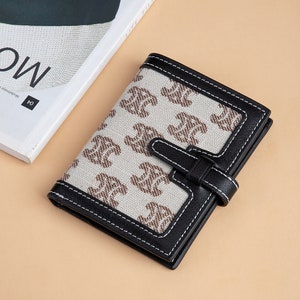 Nueva cartera de piel de vaca para mujer, diseño de nicho corto, plegable, de cuero genuino, estilo simple, con estampado de celebridades de Internet