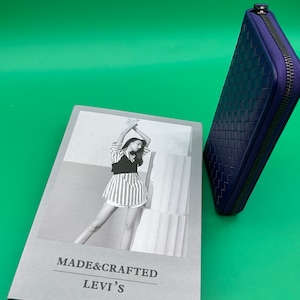 Cartera larga de mujer de piel de oveja, violeta tejida a mano con cremallera, clutch de piel ligera y suave, nueva moda y regalo para madre de alta calidad.