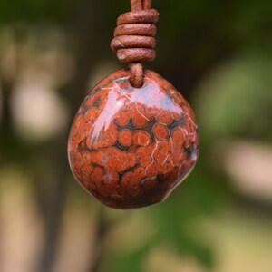 Red Orbicular Poppy Jasper Necklace