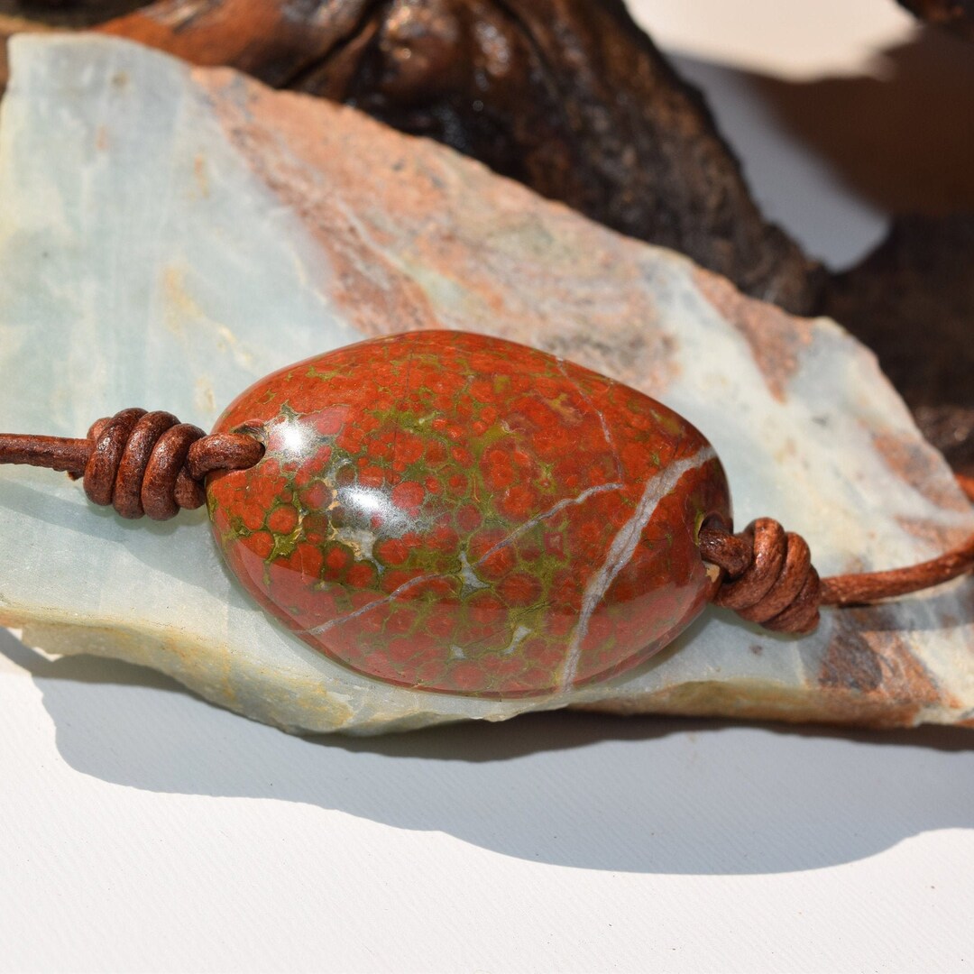 Olympic Peninsula Poppy Jasper Necklace Red Orbicular Poppy Jasper