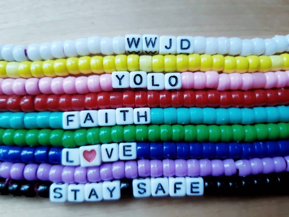 Personalized word bracelets add your name or any words | Etsy