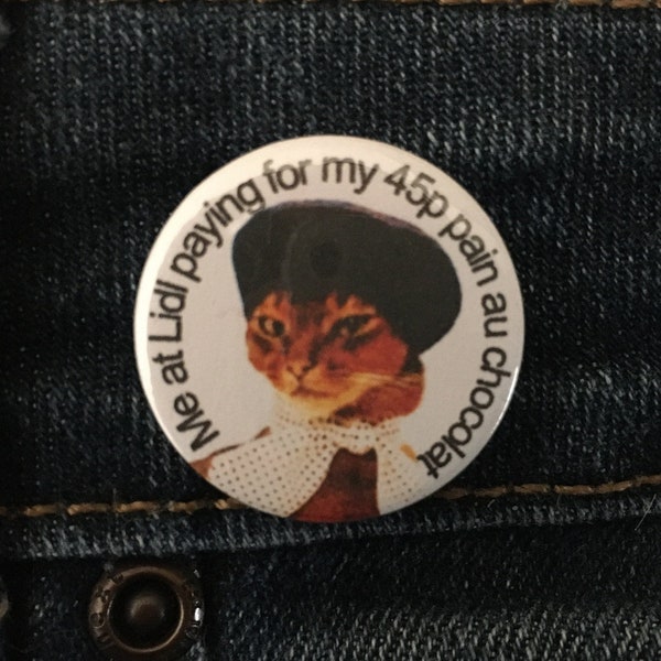 French Cat 1 inch Button badge