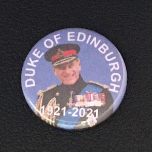 Badge pulsante Prince Philip Duke of Edinburgh Memorial da 1 pollice