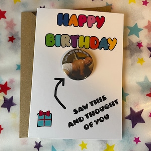 Tarjeta de cumpleaños mini A7 con chapa Pure