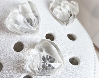 Corações de joia de gelatina transparentes - enfeites para sapatos